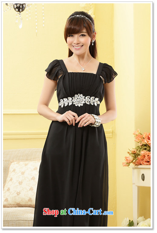 Shallow end (QIAN MO) high quality custom fine diamond link-back light shoulder cuff noble long version dress dress black XXXL pictures, price, brand platters! Elections are good character, the national distribution, so why buy now enjoy more preferential! Health