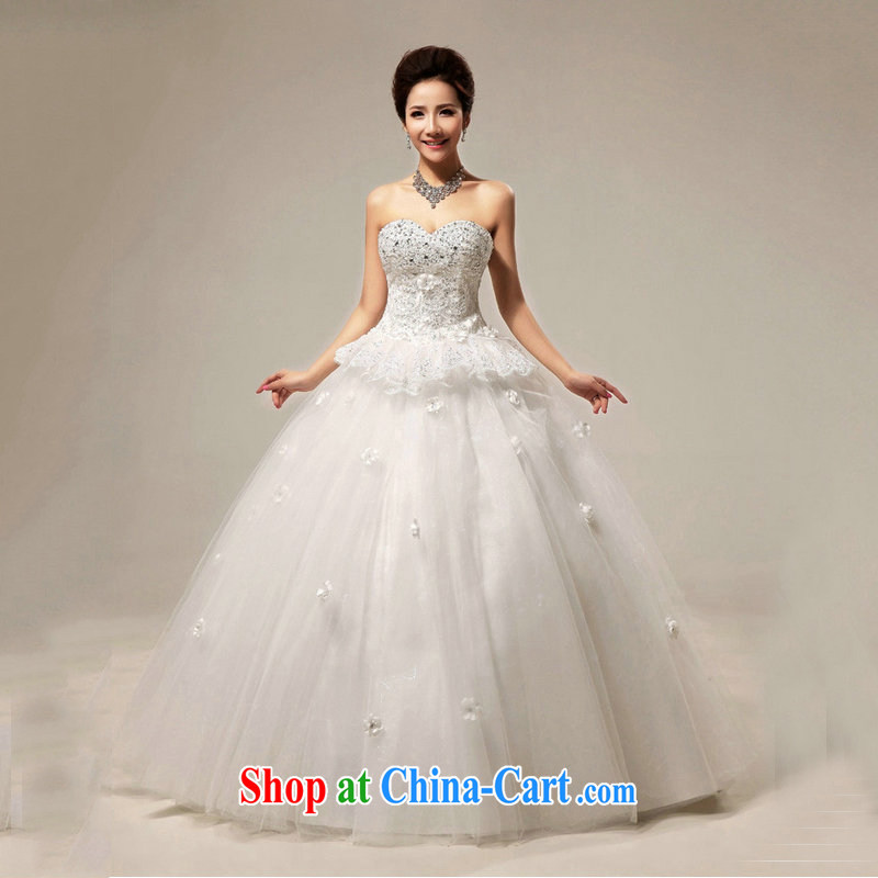 Optimize Hung-new Korean Princess graphics thin flash drill with shaggy bridal wedding dresses XS 8052 white XXL, optimize, and shopping on the Internet