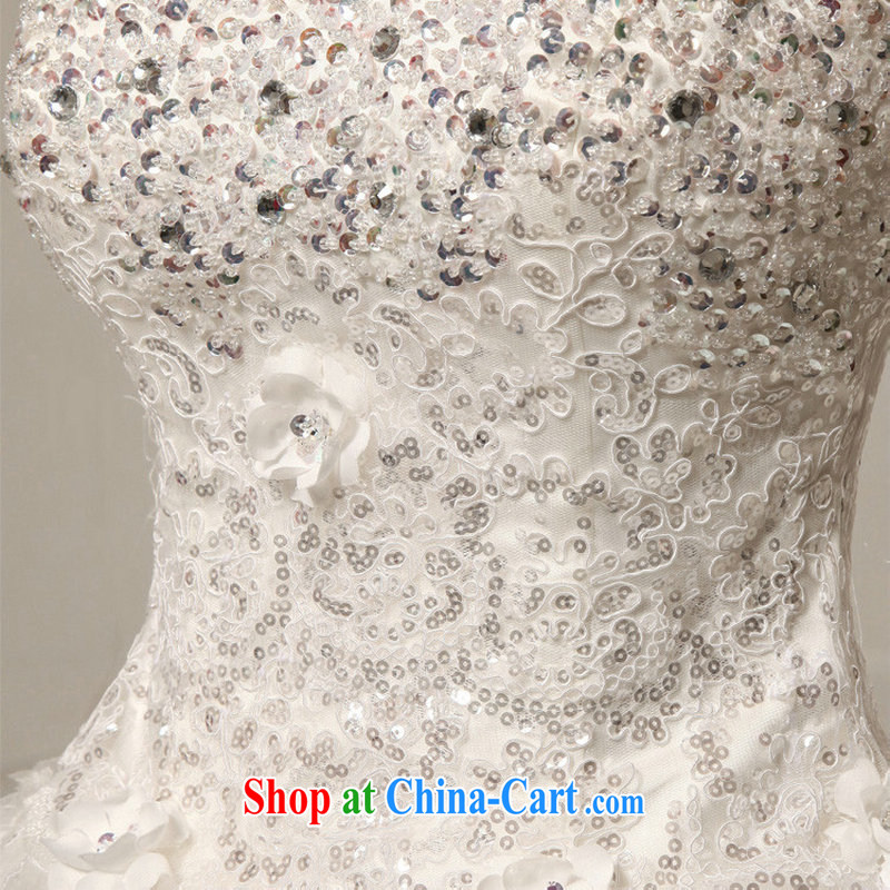 Optimize Hung-new Korean Princess graphics thin flash drill with shaggy bridal wedding dresses XS 8052 white XXL, optimize, and shopping on the Internet