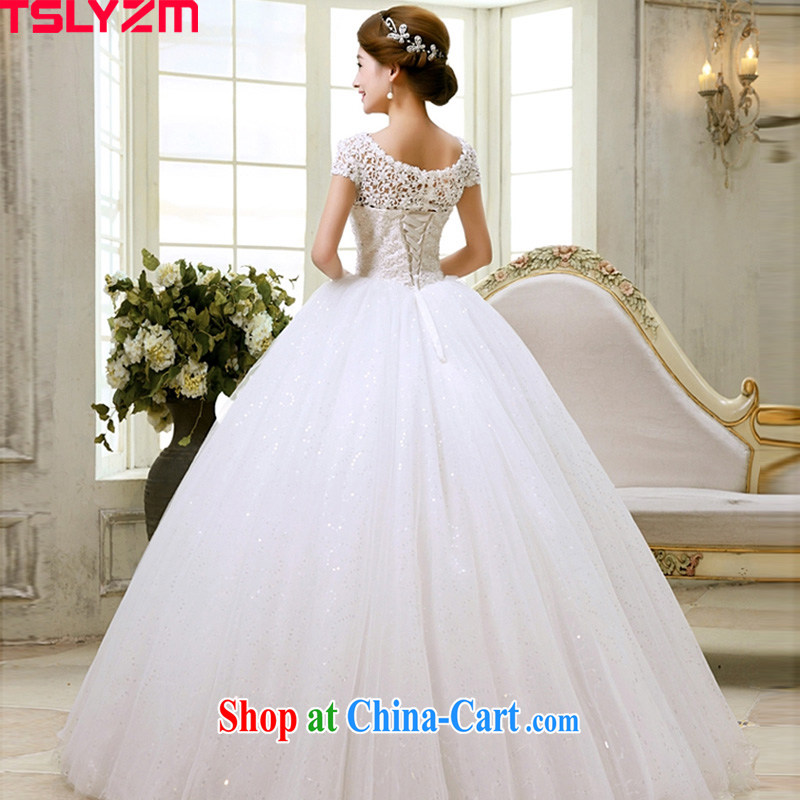 Tslyzm with wedding dresses new 2015 sweet Princess a shoulder collar with graphics thin lace inserts drill shaggy skirts XXL, Tslyzm, shopping on the Internet