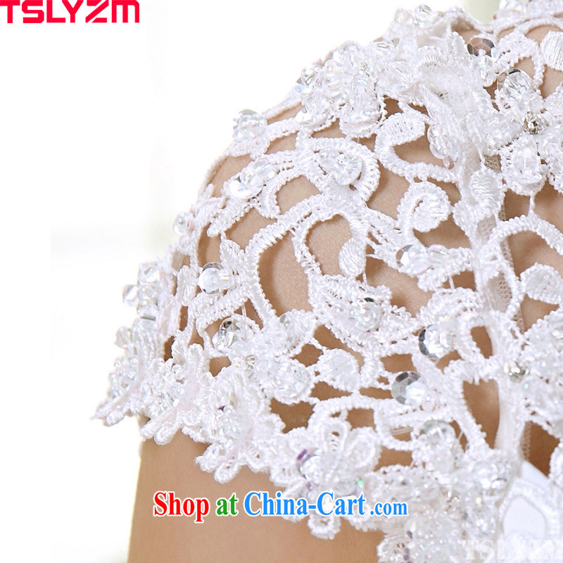 Tslyzm with wedding dresses new 2015 sweet Princess a shoulder collar with graphics thin lace inserts drill shaggy skirts XXL, Tslyzm, shopping on the Internet