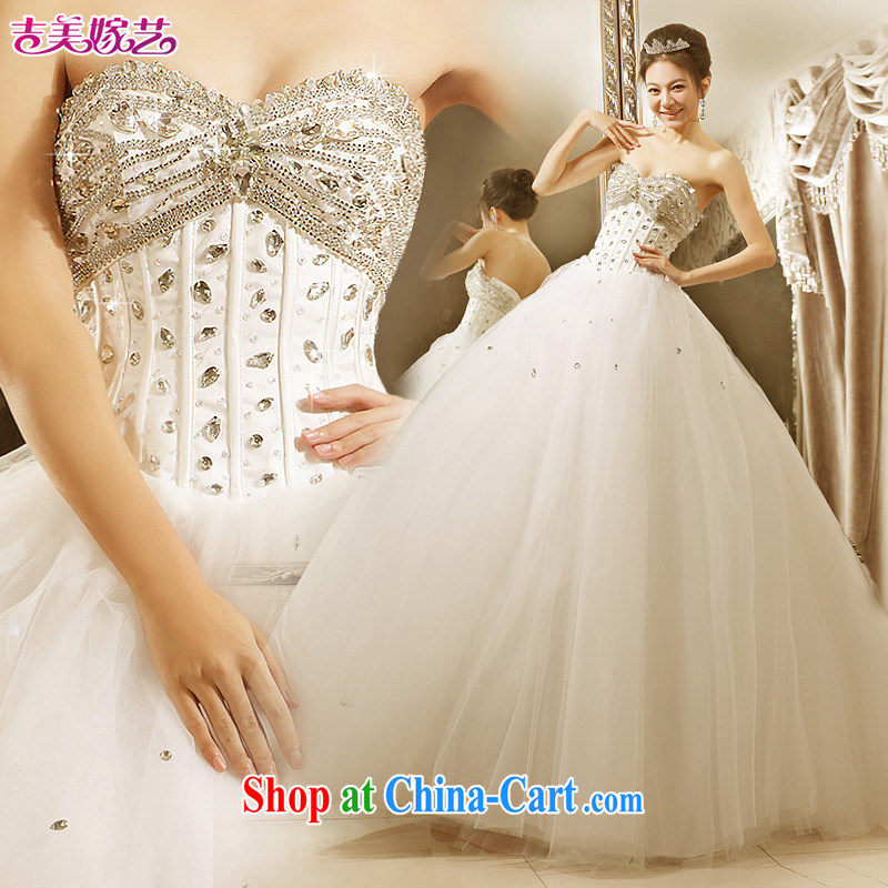 wedding dresses Jimmy married arts 2015 new erase chest Korean shaggy dress with HS 601 bridal wedding white XXXL