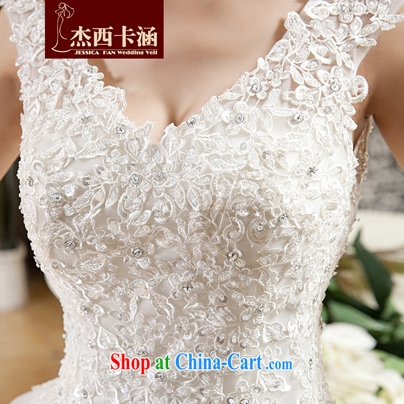 Jessica covers wedding new 2014 Korean-style field shoulder V-neck retro lace double-shoulder strap 2069 m White XL, Jessica (jessica han), and, on-line shopping