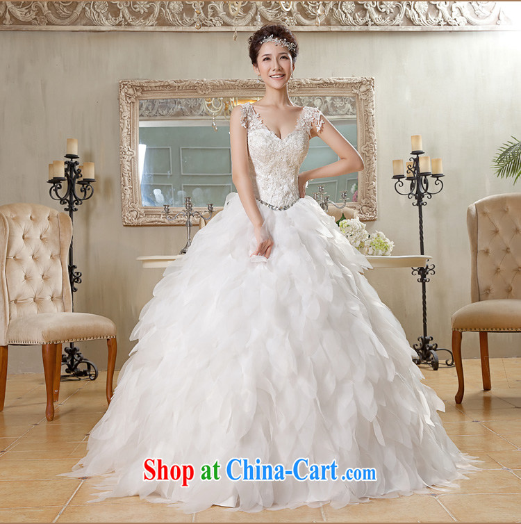 Jessica covers wedding new 2014 white Korean-style with dual shoulder strap V-neck feather wedding 2062 m White XL pictures, price, brand platters! Elections are good character, the national distribution, so why buy now enjoy more preferential! Health