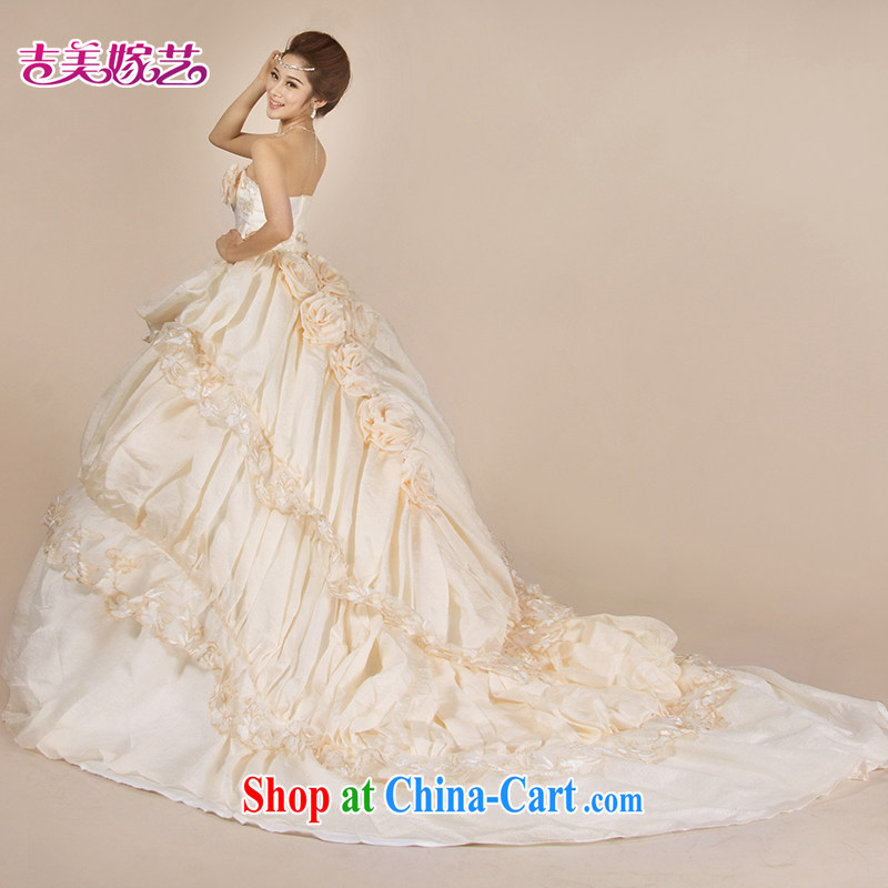 wedding dresses, marry us performing arts 2015 new erase chest Korean wedding HT 3557 tail bridal wedding champagne color XXL