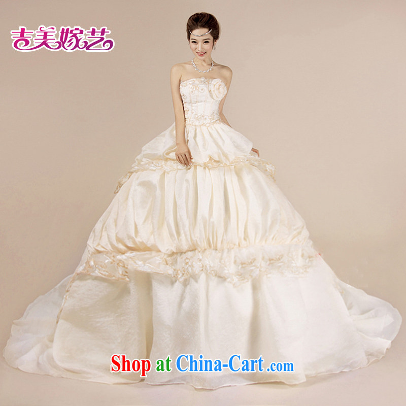 wedding dresses Jimmy married arts 2015 new erase chest Korean wedding HT 3557 tail bridal wedding champagne color XXL, Jimmy married arts, shopping on the Internet