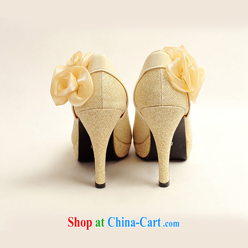 Diane M Ki Korean bridal shoes 2014 new women high heel winter gold wedding shoes bridal shoes gold women's single marriage shoes gold 38, Diane M Ki, shopping on the Internet