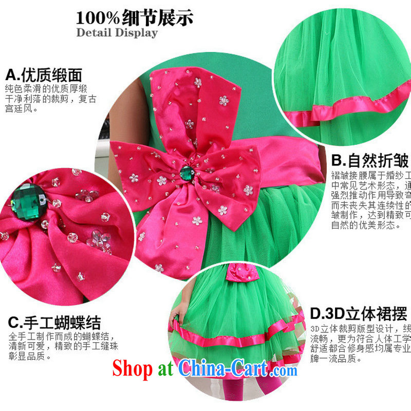 Optimize Philip Wong Yu-hong New children show service shaggy flower dress dresses XS 8044 green2 code, optimize, and shopping on the Internet