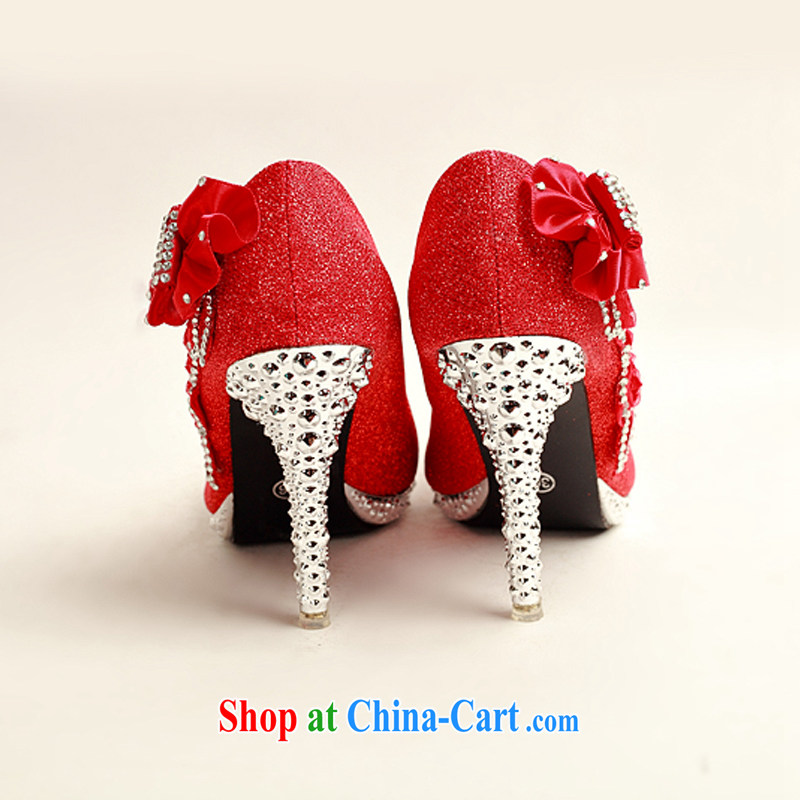 Diane M Qi 2014 women shoes new, ultra-elegant water drilling wedding shoes bridal shoes red, round head high-heel shoes XZ 10,012 red 38, Diane M Ki, shopping on the Internet