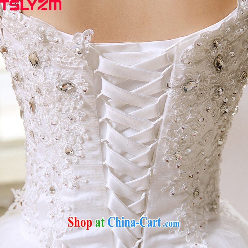Tslyzm 2015 new wedding dresses Korean field shoulder bag shoulder alignment to drill the strap graphics thin a field for pregnant women and stylish white XXL, Tslyzm, shopping on the Internet