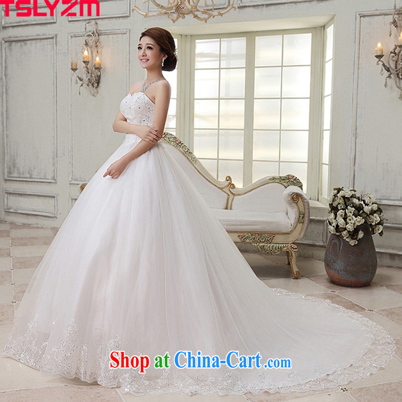 The angels, according to 2015 new Korean wedding dresses white long-tail bride wiped his chest Korean pregnant women the code wedding stylish tail wedding HS 224 white XXL