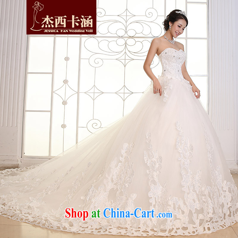 Jessica covers 2014 new wedding Korean luxury large-tail lace tie-cultivating parquet drill tail wedding dresses 2101 tail, XL, Jessica (jessica han), online shopping