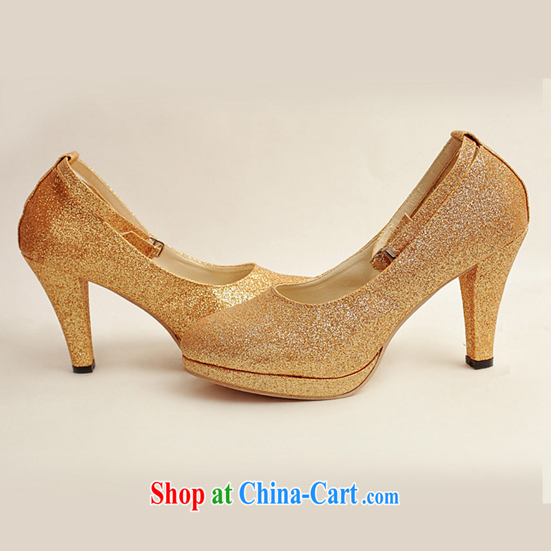 Diane M Ki wedding shoes winter Gold high-heel shoes, 2014 new female gold high-heel shoes with thin DXZ 10,020 gold 38, Diane M Ki, shopping on the Internet