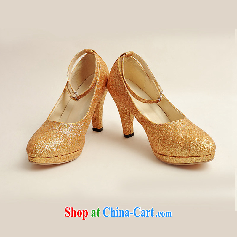 Diane M Ki wedding shoes winter Gold high-heel shoes, 2014 new female gold high-heel shoes with thin DXZ 10,020 gold 38, Diane M Ki, shopping on the Internet
