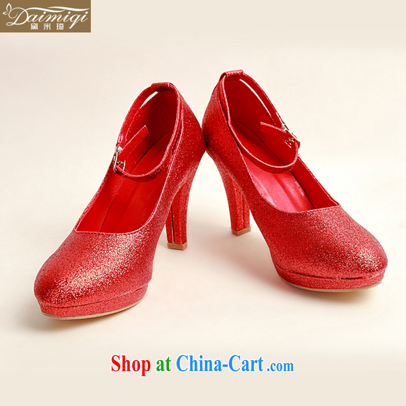 Diane M Ki wedding shoes winter red high-heel shoes, 2014 new female Red high-heel shoes with thin DXZ 10,022 red 38