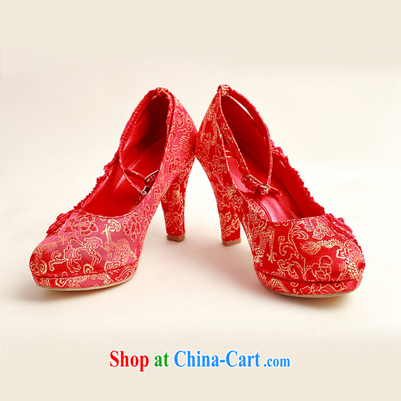 Diane M Qi 2014 New floral wedding shoes wedding shoes bridal wedding shoes in bold with banquet shoes red high heel women shoes DXZ 10,025 red 38, Diane M-kay, shopping on the Internet