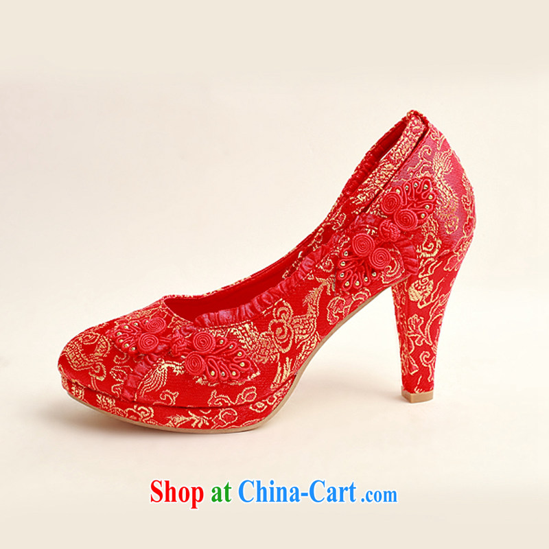 Diane M Qi 2014 New floral wedding shoes wedding shoes bridal wedding shoes in bold with banquet shoes red high heel women shoes DXZ 10,025 red 38, Diane M-kay, shopping on the Internet