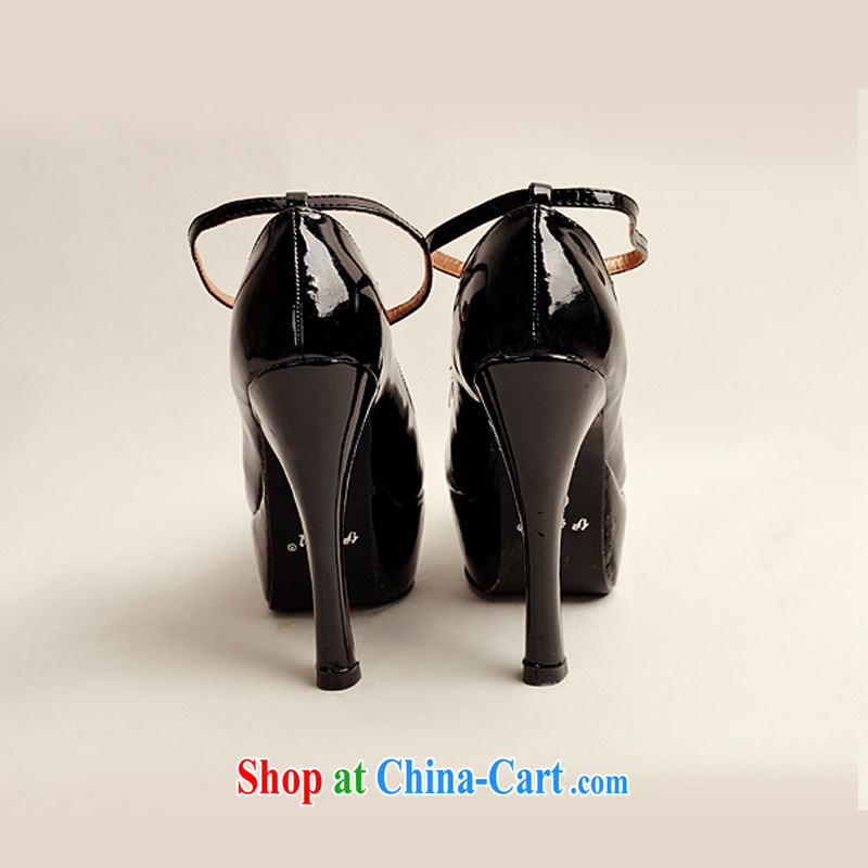 Diane M Qi 2014 women shoes new varnished leather, smooth flash light, deluxe waterproof single bridal shoes bridal shoes black, round-head high-heel shoes black 38, Diane M-kay, shopping on the Internet