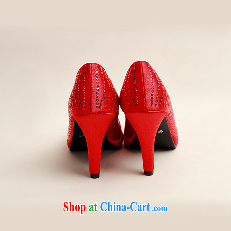 Diane M Ki Korean high-heel red wedding shoes larger marriage shoes bridal shoes 2014 new women shoes DXZ 10,030 red 38, Diane M Qi, shopping on the Internet
