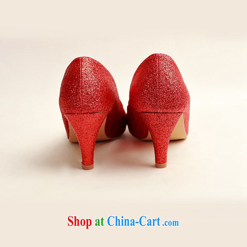 Baby bridal wedding shoes wedding shoes bridal shoes wedding shoes Ballroom shoes high heel red concert stage shoes shoes DXZ 1008 red 38, my dear bride (BABY BPIDEB), online shopping