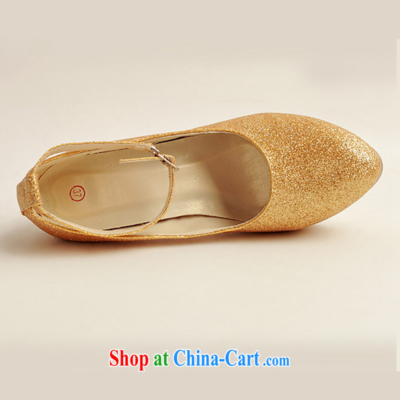 Baby bridal wedding shoes wedding shoes bridal shoes dress shoes bridal shoes Ballroom shoes high heel gold performance shoe stage shoes gold XZ 10,020 gold 38, my dear bride (BABY BPIDEB), online shopping