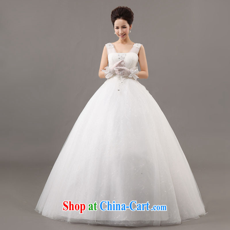 Diane M Qi 2014 new stylish wedding dresses Korean V collar with double-shoulder the code beauty parquet drilling tied with lace retro white XXL, Diane M-kay, online shopping