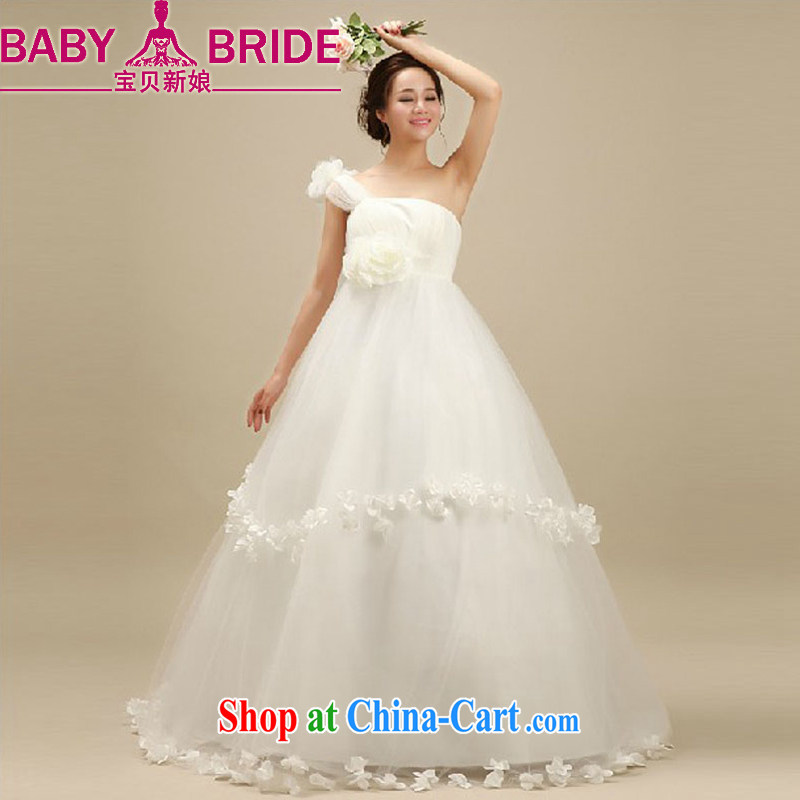 Baby bridal 2014 Korean-style and elegant new single shoulder pregnant women high-waist wedding Korean minimalist with small tail wedding with alignment to XXL