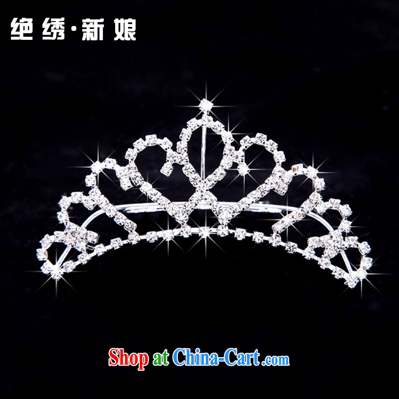 There is embroidery marriages water drilling heart-shaped plug-comb Crown bridal jewelry gift boxed Crowne Plaza Suzhou shipping