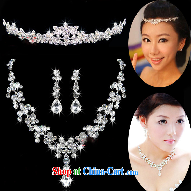 There is embroidery bridal water drilling accessories kit bridal jewelry Korean wedding Crown necklace earrings 3 piece necklace earrings ear clip, Suzhou shipping pictures, price, brand platters! Elections are good character, the national distribution, so why buy now enjoy more preferential! Health