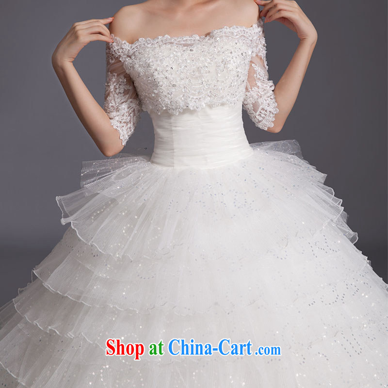 Diane M Ki field shoulder wedding dresses white new, spring 2014 Korean small tail bride larger beauty video thin smears chest thick white XXL, Diane M Qi, shopping on the Internet