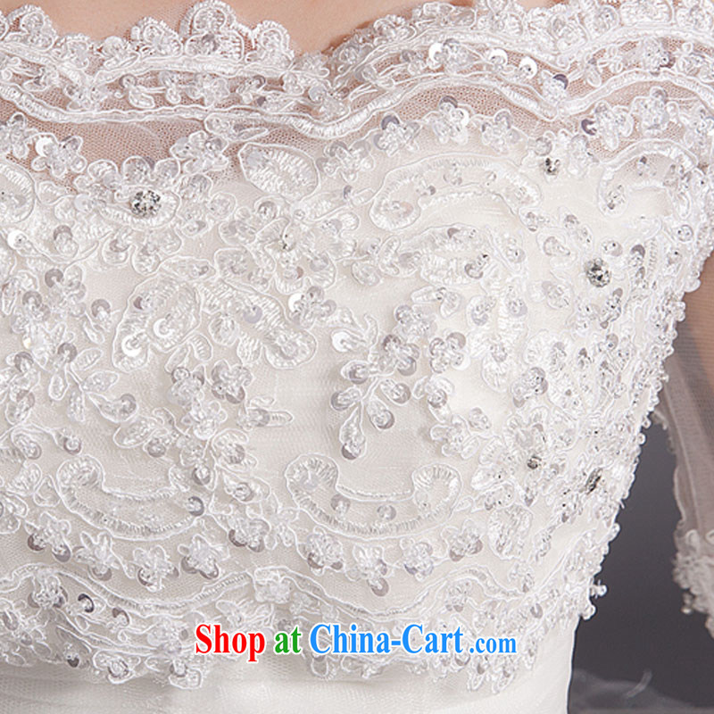 Diane M Ki field shoulder wedding dresses white new, spring 2014 Korean small tail bride larger beauty video thin smears chest thick white XXL, Diane M Qi, shopping on the Internet