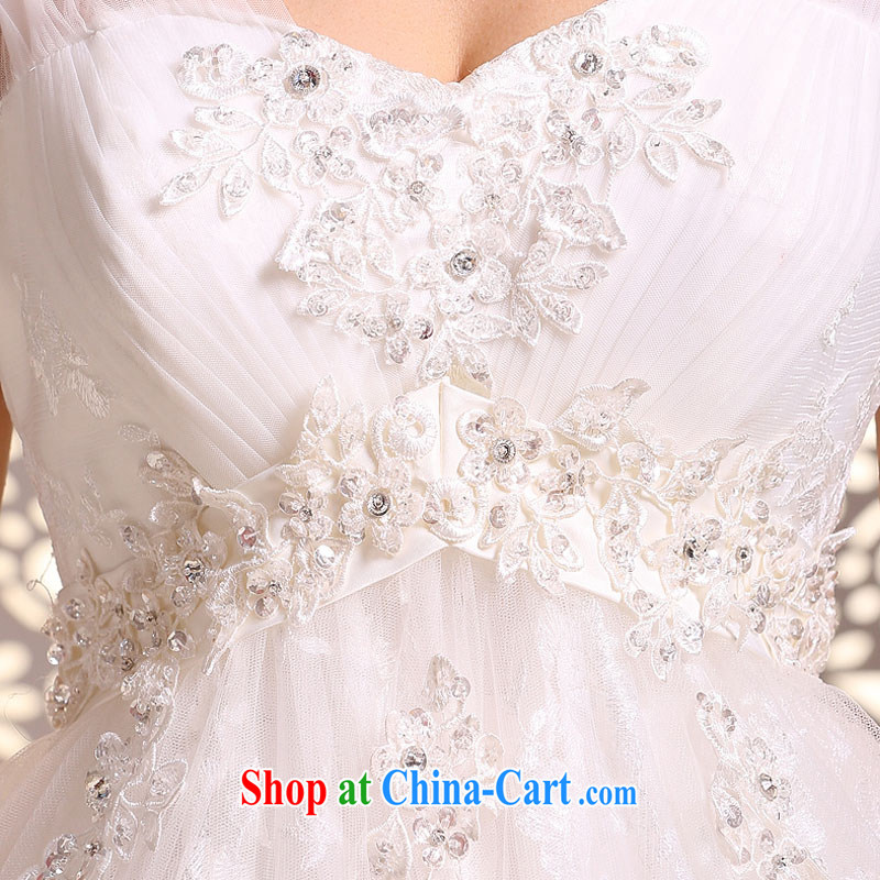 Diane M Ki wedding dresses new 2014 Korean marriages shoulders parquet drill with wedding dress pregnant women winter white XXL, Diane M Ki, shopping on the Internet