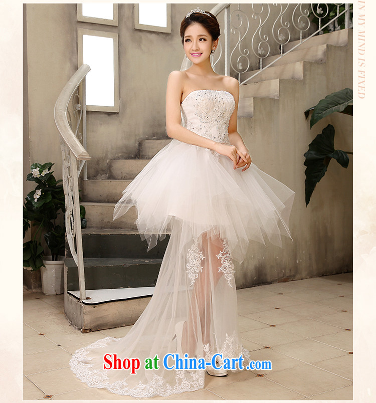 2014 new bride short wedding chest bare bow-tie front short long wedding small tail crowsfoot shaggy dress Korean sweet Princess tie-pregnant women wedding white XXL pictures, price, brand platters! Elections are good character, the national distribution, so why buy now enjoy more preferential! Health