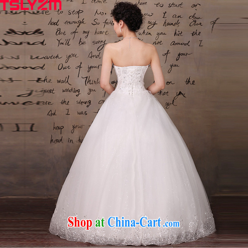 Tslyzm wedding dresses new 2015 spring and summer bride Korean version wiped off chest white with lace Princess larger marriage pregnant white XXXL, Tslyzm, shopping on the Internet