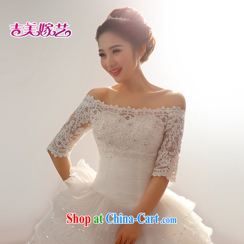 2015 New City long-tail Korean Princess crowsfoot 72,101 field shoulder drill white bridal wedding dresses Ivory with XXXL, Jimmy married arts, online shopping