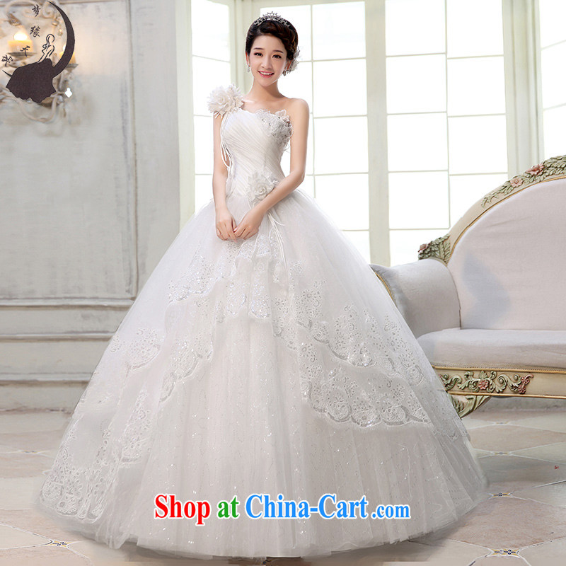 Let the day the bride's wedding dresses summer 2015 new single shoulder, Japan, and South Korea with wedding dress white s
