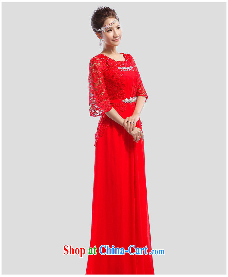 Taiwan's population 2014 new bride's shoulders lace sweet 7 cents cuff us long evening dress XSm 01 big red XL pictures, price, brand platters! Elections are good character, the national distribution, so why buy now enjoy more preferential! Health