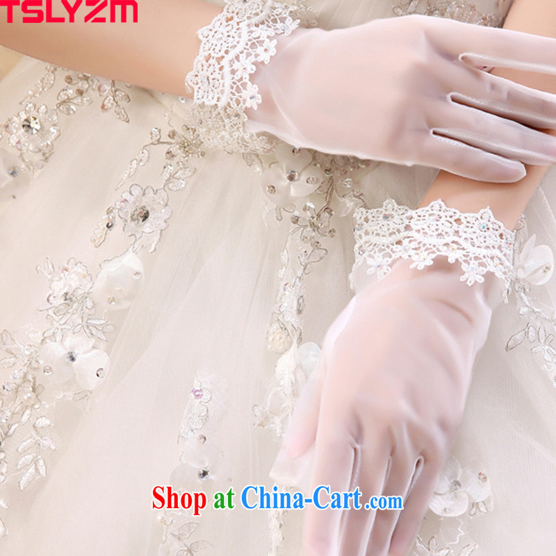 The angels, according to 2015 new marriages gloves water drilling lace full refers to short, wedding gloves Korean-style hand beaded flowers wedding gloves with white, code, Tslyzm, shopping on the Internet