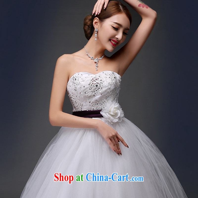 There is a bride's Korean-style retro Deluxe Big-tail flowers wood drill wiped his chest lace Princess wedding dresses white XXXL Suzhou shipping, no embroidery bridal, shopping on the Internet