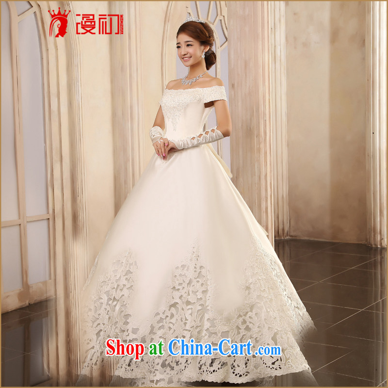 Early spread Korean wedding dresses exclusive fashion import satin-bone flowers, wedding dresses 2015 new white XL, diffuse, and shopping on the Internet
