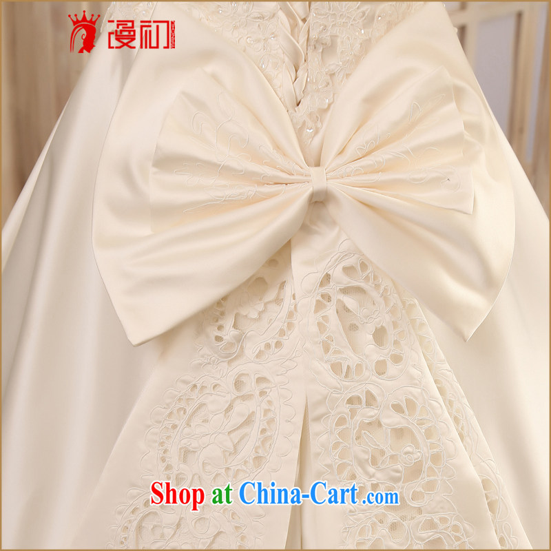 Early spread Korean wedding dresses exclusive fashion import satin-bone flowers, wedding dresses 2015 new white XL, diffuse, and shopping on the Internet