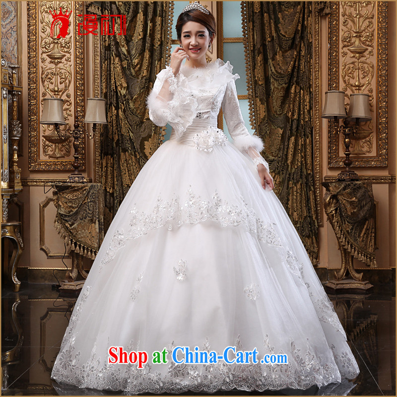 Definition 2015 early American dream wedding winter new winter thick wedding dresses long sleeved winter, marriages wedding white XL code