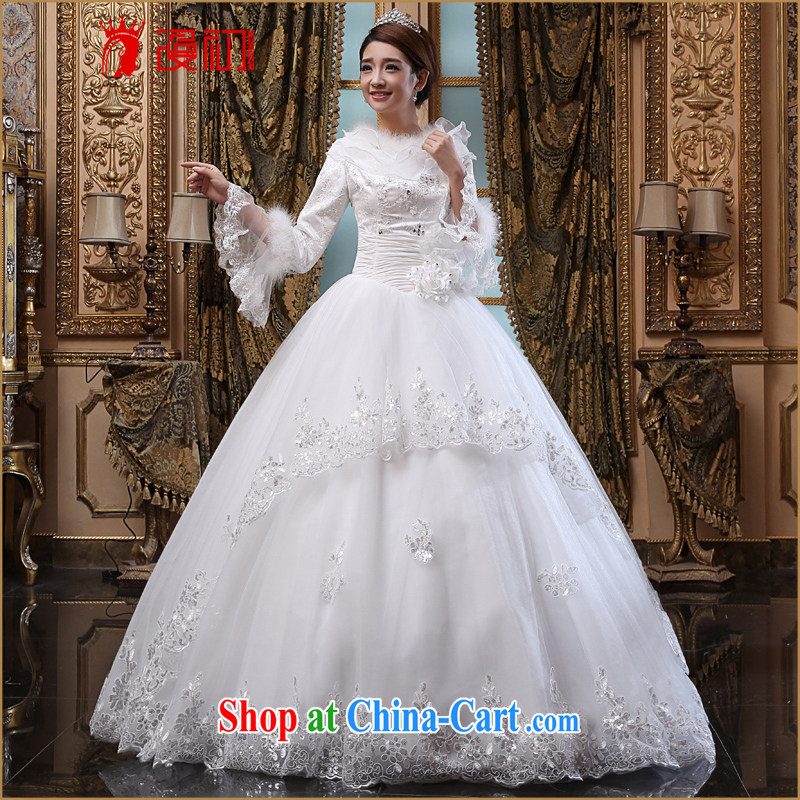 Definition 2015 early American dream wedding winter new winter thick wedding dresses long sleeved winter, marriages wedding white XL codes, animated, and, shopping on the Internet