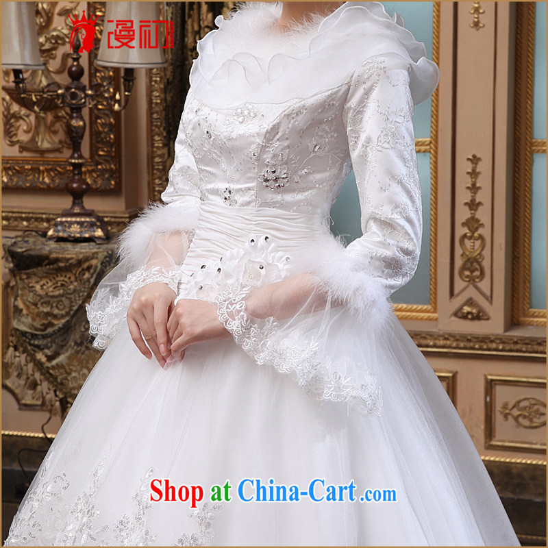 Definition 2015 early American dream wedding winter new winter thick wedding dresses long sleeved winter, marriages wedding white XL codes, animated, and, shopping on the Internet