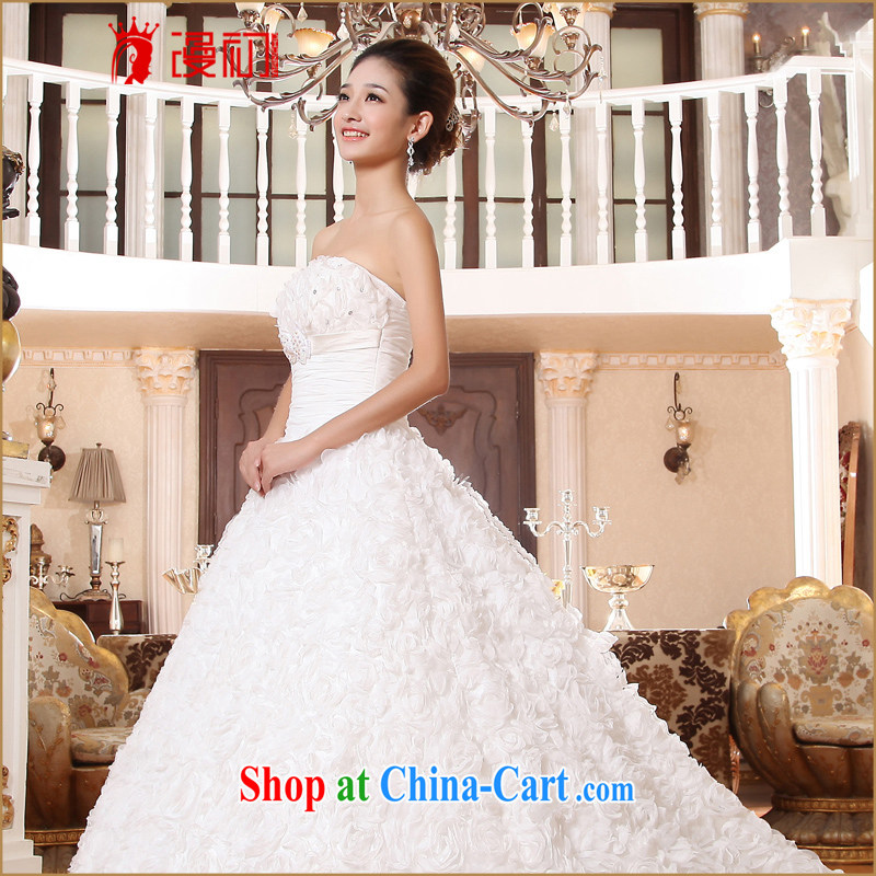 Early definition 2015 new bride's wedding long-tail Korean version lace-the-tail Deluxe tail wedding dresses white M codes, early definition, shopping on the Internet