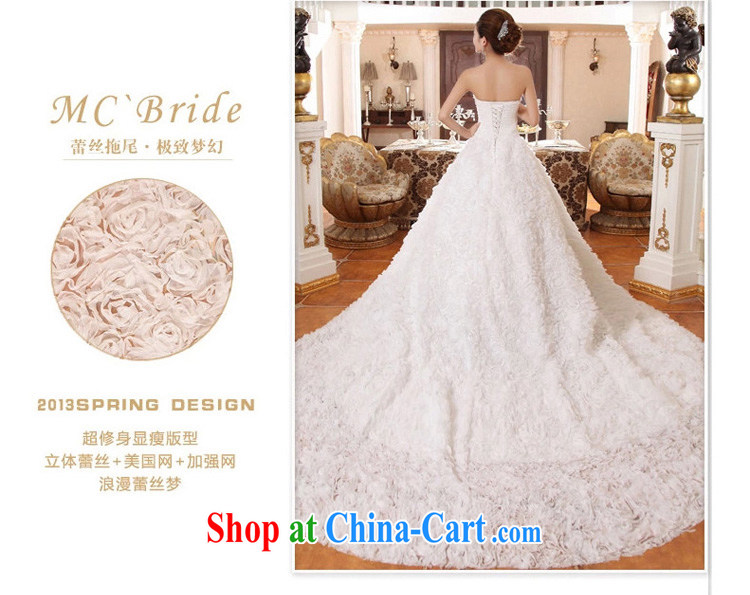 Early definition 2015 new bride wedding long-tail Korean lace the tail Deluxe tail wedding dresses white M code pictures, price, brand platters! Elections are good character, the national distribution, so why buy now enjoy more preferential! Health