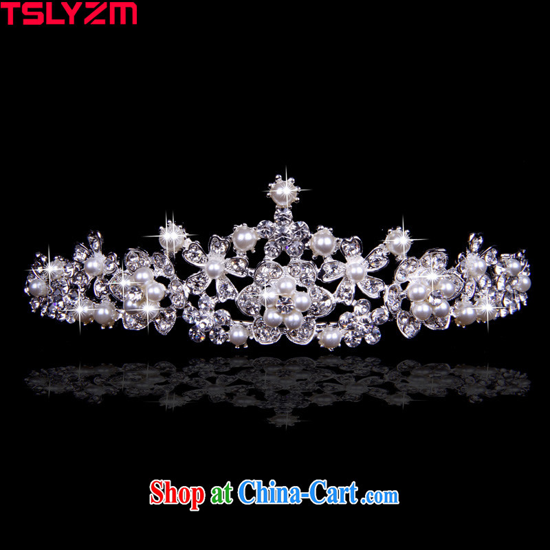 Tslyzm bridal wedding headdress married Korean-style furnishings pearl necklaces and jewelry Princess water drilling the crown Lotus HG 022, Tslyzm, shopping on the Internet