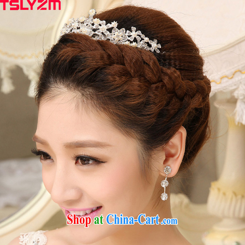 Tslyzm crown and ornaments bride Korean jewelry Pearl flowers marriage wedding wedding costume dramas is the hair accessories, Tslyzm, shopping on the Internet