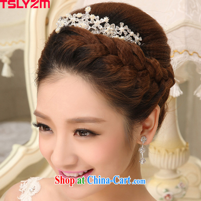 Tslyzm crown and ornaments bride Korean jewelry Pearl flowers marriage wedding wedding costume dramas is the hair accessories, Tslyzm, shopping on the Internet