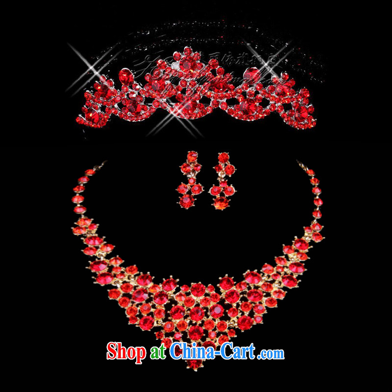 Tslyzm bridal jewelry 3 Piece Set Red Korean marriage wedding dresses dresses hair accessories crown and ornaments wedding necklace jewelry set link 7 pictures, price, brand platters! Elections are good character, the national distribution, so why buy now enjoy more preferential! Health